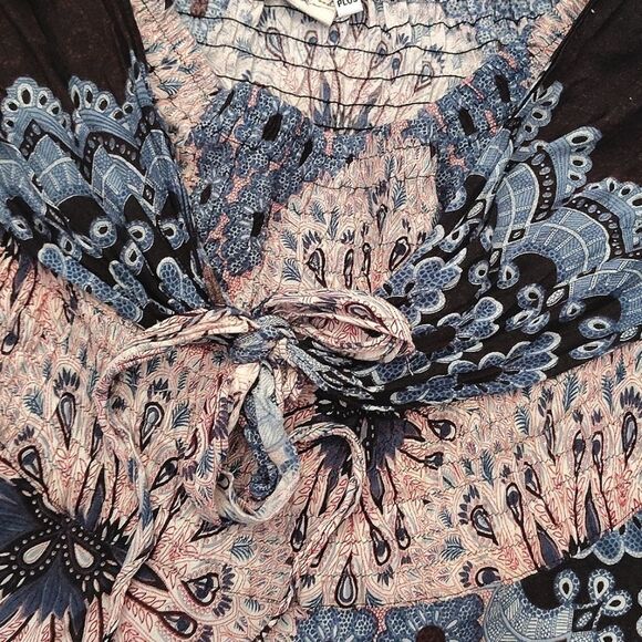 Joob Joob Blue Floral Boho Chic Multi Way Asymmetrical Maxi Skirt Size L / XL - Picture 10 of 15